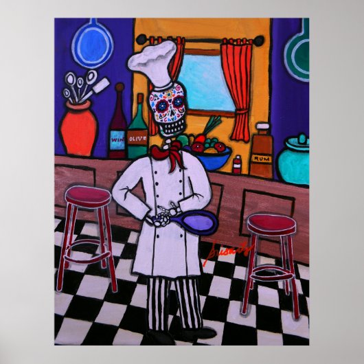 Poster Dia de los Muertos Chef (Devant)