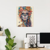 Poster Dia de los Muertos Elégance : Maquillage crâne de (Bureau à domicile)
