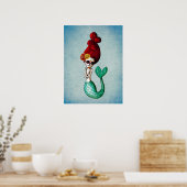 Poster Dia de Los Muertos La Catrina Mermaid (Cuisine)