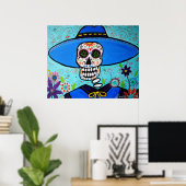 POSTER DIA DE LOS MUERTOS MARIACHI (Bureau à domicile)