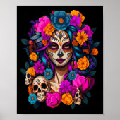 Poster Dia De Los Muertos Mexican Day Of The Dead Sugar S (Devant)