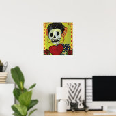 Poster dia de los muertos squelette dame imprimer (Bureau à domicile)
