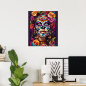 Poster Dia de los Muertos Sugar Skull Beauté (Bureau à domicile)