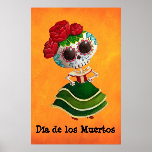 Poster Dia de Muertos Mexicaine Miss Mort (Devant)