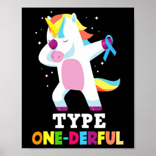 Poster Diabète amusant Type 1 Diabète T1d Type Un derful