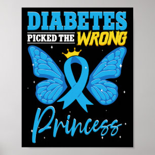 Poster Diabète attrapé Le mauvais diabète T1D maintenant