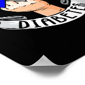 Poster Diabète Bleu Ruban Diabétique Type 1 Sensibilisati (Coin)