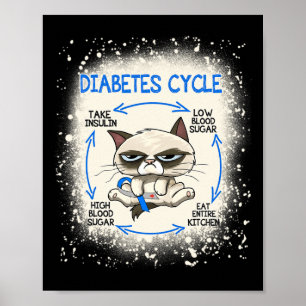 Poster Diabète Cycle Diabète Sensibilisation Plaisir Chat