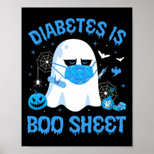Poster Diabète est feuille de papier bleu gris sensibilis