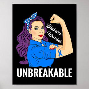 Poster Diabète Guerrier Sucre Diabétique Type 1 2 Sensibi