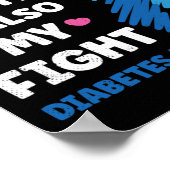 Poster Diabète Son combat est ma sensibilisation à la lut (Coin)