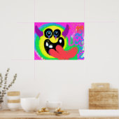 Poster Diable Rock N Roll Emoji Graffiti Heureux (Cuisine)