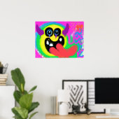 Poster Diable Rock N Roll Emoji Graffiti Heureux (Bureau à domicile)
