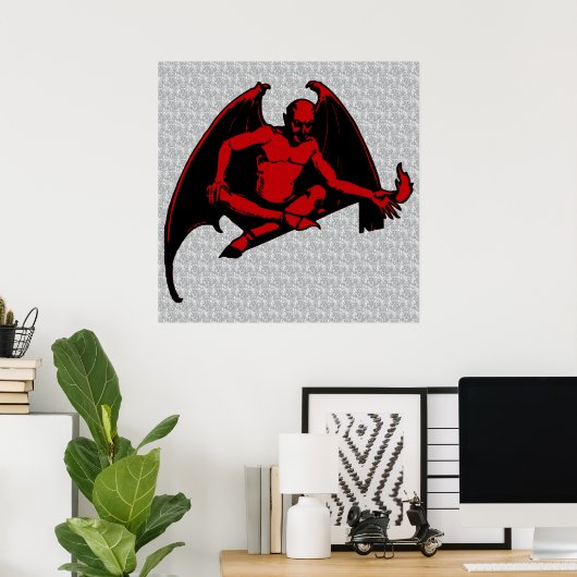Poster Diable vintage (Bureau à domicile)