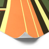 Poster Diagonal layers of Orange, Green, & Pale Yellow (Coin)