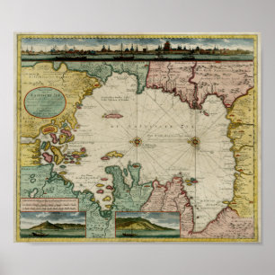 Poster Diagramme 1720 de Mer Caspienne