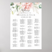 Poster Diagramme Alphabétique Floral de Foliage Or (Devant)