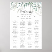 Poster Diagramme alphabétique minimaliste d'eucalyptus (Devant)