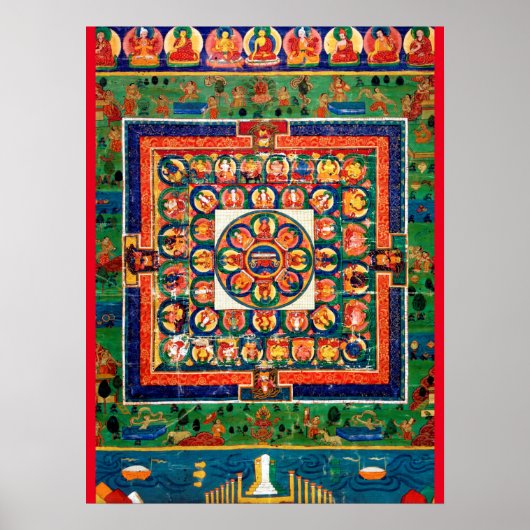 Poster Diagramme cosmique Mandala pour la méditation (Devant)