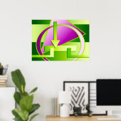 Poster "Diagramme de circuit" imprimé art numérique, vert (Bureau à domicile)