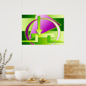 Poster "Diagramme de circuit" imprimé art numérique, vert (Cuisine)