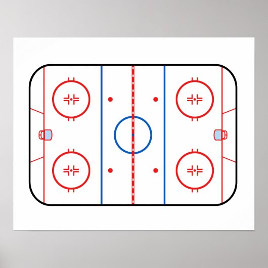Poster Diagramme de la patinoire Hockey Jeu Compagnon (Devant)