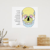 Poster Diagramme de la structure osseuse devant un crâne  (Cuisine)