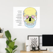 Poster Diagramme de la structure osseuse devant un crâne  (Bureau à domicile)