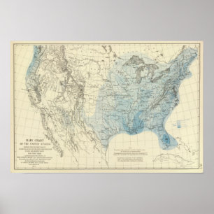 Poster Diagramme de pluie des USA