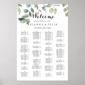 Poster Diagramme de siège alphabétique du feuillage Eucal (Devant)