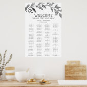 Poster Diagramme de siège alphabétique en argent à branch (Cuisine)