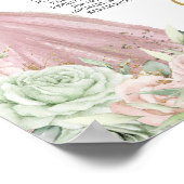 Poster Diagramme de sièges Quinceanera Floral Blush Sage  (Coin)