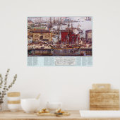 Poster Diagramme des quais du Massachusetts de Salem (Cuisine)
