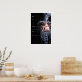 Poster Diagramme du système respiratoire et du coeur (Cuisine)
