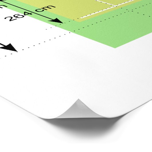 Poster Diagramme d'un emplacement de cricket avec mesures (Coin)