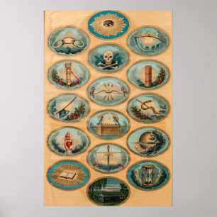 Poster Diagramme emblématique de degré de camarades