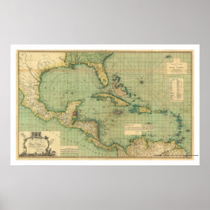 Poster Diagramme général des Antilles par Speer 1796