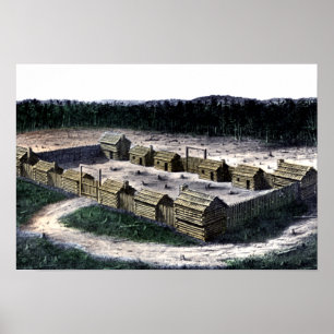 Poster Diagramme historique de fort de Boonesborough