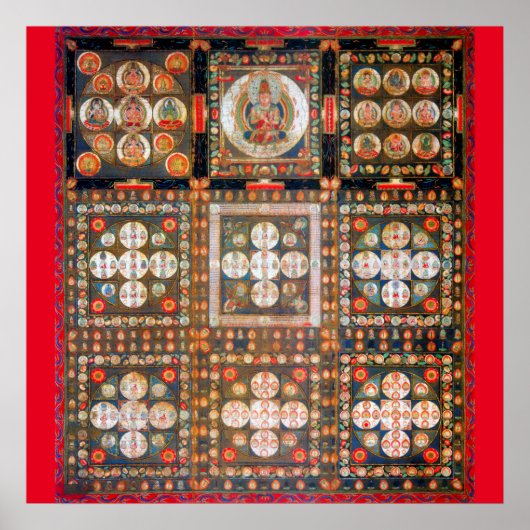 Poster Diagramme Mandala Cosmique pour la Méditation (Devant)