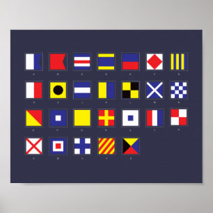 Poster Diagramme nautique de drapeau