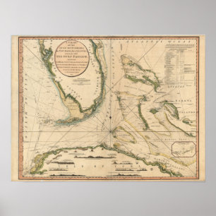 Poster Diagramme nautique du Golfe de la Floride