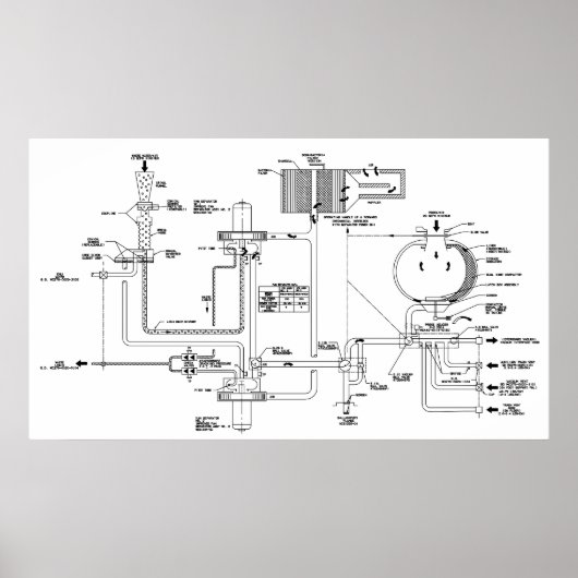 Poster Diagramme réel pour une toilette de navire spatial (Devant)