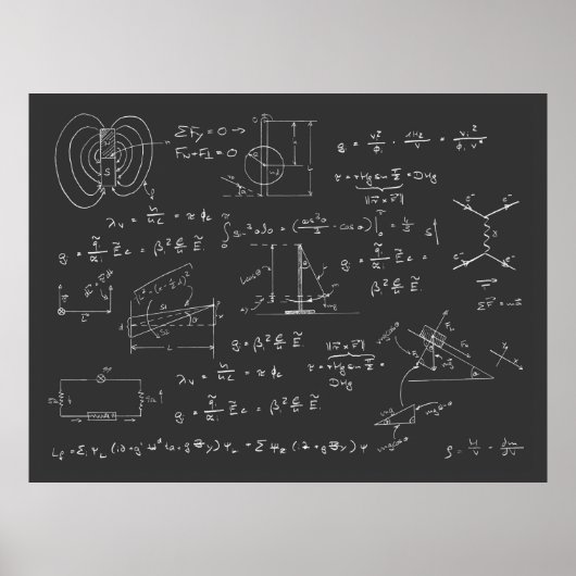 Poster Diagrammes et formules de physique (Devant)