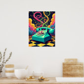 Poster Dial Into the Neon Dream - Retro Surreal Pop Art (Cuisine)