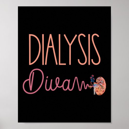 Poster Dialyse Diva Technicien Infirmière Patient Cute Re (Devant)
