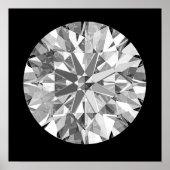 Poster Diamant blanc brillant - (Devant)