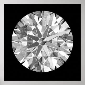 Poster Diamant blanc brillant -