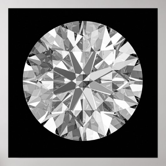 Poster Diamant blanc brillant - (Devant)
