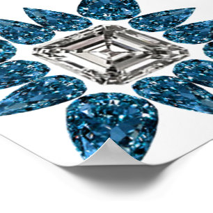Poster Diamant bleu