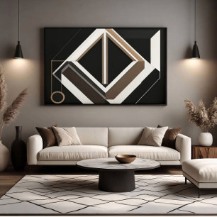 Poster Diamant Géométrique Abstrait Bauhaus Moderne